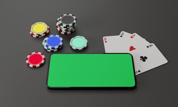 Pemandangan meja Baccarat live-dealer di studio 888sport dengan dealer profesional dan kartu yang terlihat jelas